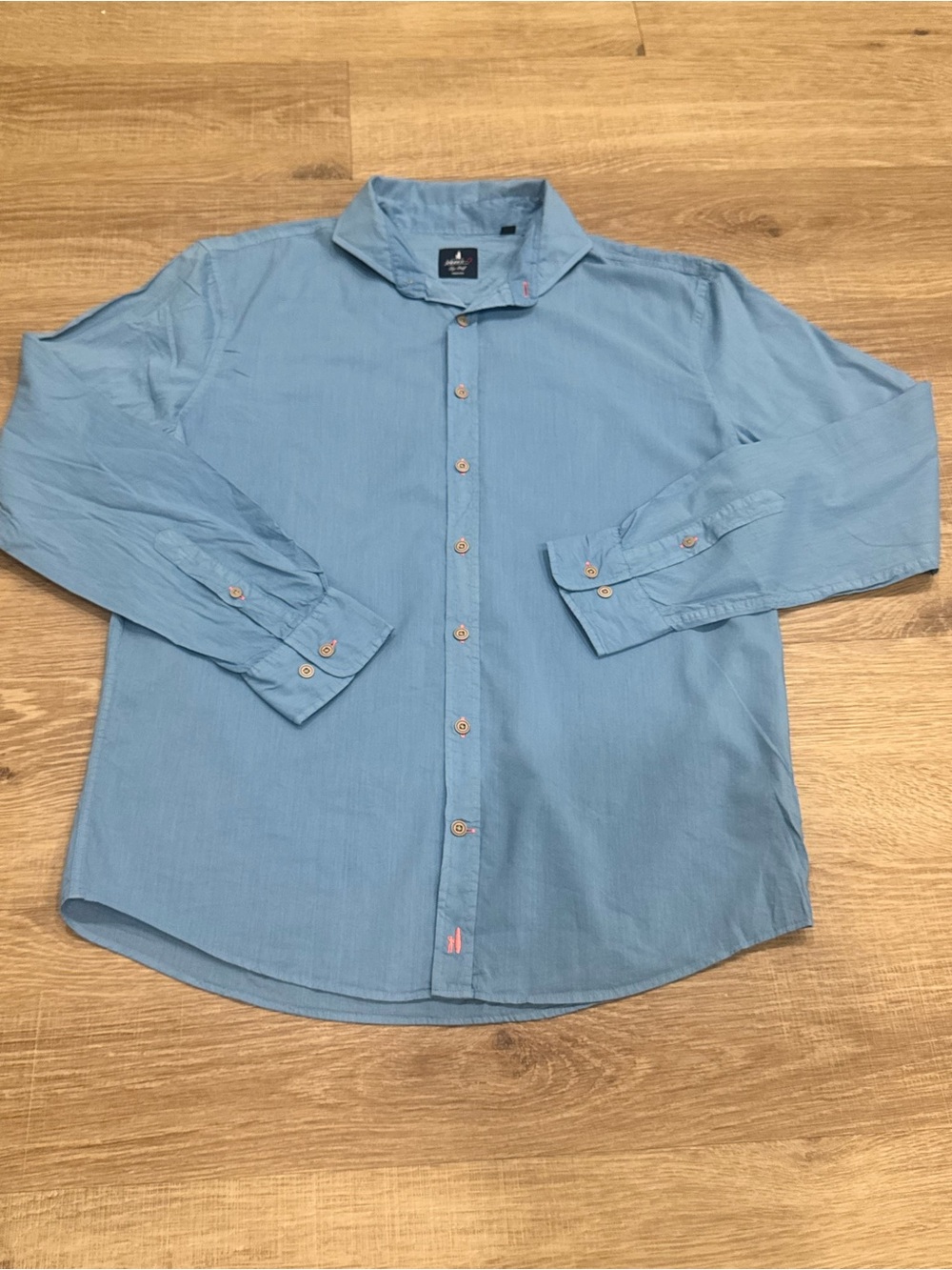 Johnnie-O Top Shelf Blue Button Down Shirt Medium Cotton Modal Long Sleeve